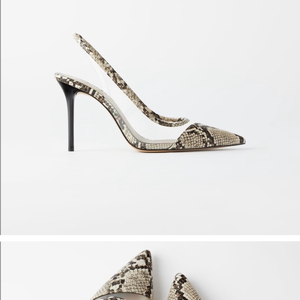 Elegant Snakeskin Slingback Heels